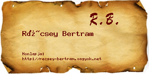 Récsey Bertram névjegykártya